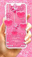 Tema Keyboard Pink Hearts Cartaz