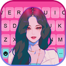 Pink Kpop Girl Keyboard Backgr APK