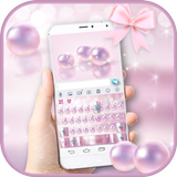 Thème de clavier Pink Luxury Pearl icône