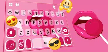 Pink Lollipop Sexy Lips 主題鍵盤