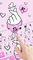 Thème de clavier Pink Love Hea capture d'écran 1