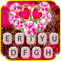 Pink Love Roses Keyboard Backg