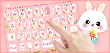 Pink Lovely Bunny Keyboard The