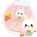 Pink Lovely Bunny Keyboard Theme
