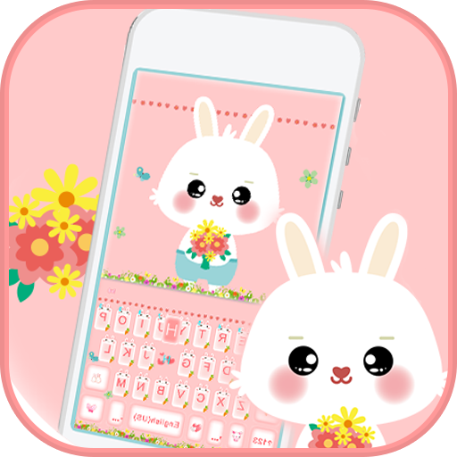 Pink Lovely Bunny 主題鍵盤