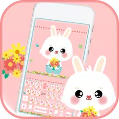 Pink Lovely Bunny Keyboard The APK download