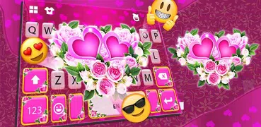 Pink Rose Flower Teclado