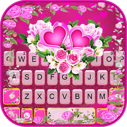 Pink Rose Flower キーボード