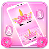 Tema Keyboard Pink Rose New Un ícone