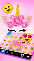 Tema Keyboard Pink Rose New Un imagem de tela 2