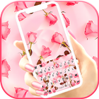 خلفية الكيبورد Pink Rose Roman أيقونة