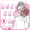 Pink Roses Girl Tastatur-Thema