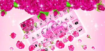 Pink Roses Gravity Keyboard Ba