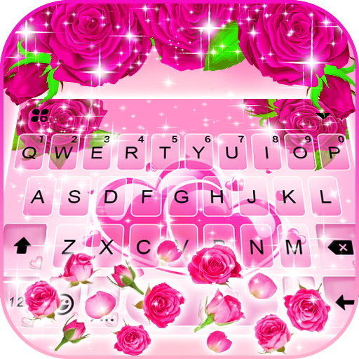 Pink Roses Gravity Keyboard Ba