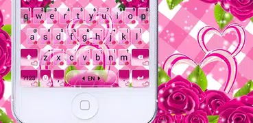 最新版、クールな Pink Roses のテーマキーボード