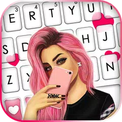 Pink Selfie Girl Keyboard Back APK download