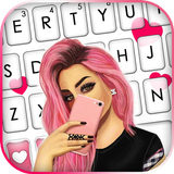 Fond de clavier Pink Selfie Gi icône