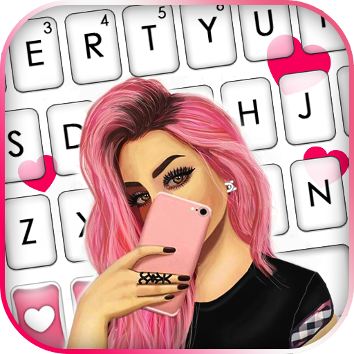 Pink Selfie Girl Tastaturhinte