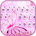Pink Shiny Butterfly Keyboard