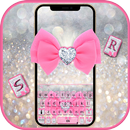 Glitter Pink Bow Tema de tecla APK