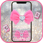 Glitter Pink Bow Tema de tecla icono