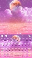 Tema Keyboard Pink Sky Moon poster