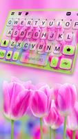 خلفية الكيبورد Pink Tulip الملصق