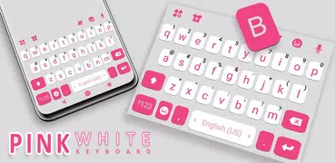Pink White Chat Tema de teclad