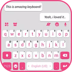 Pink White Chat Keyboard Theme APK download
