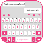 Tema Keyboard Pink White Chat ícone