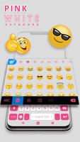 Tema Keyboard Pink White Chat screenshot 2