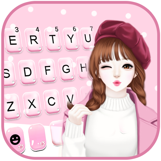 Pink Wink Girl Tema Tastiera