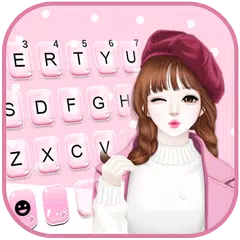 Pink Wink Girl 主題鍵盤 APK 下載