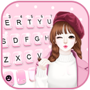 APK Pink Wink Girl Tema Tastiera