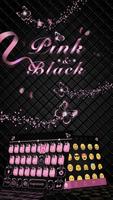 ثيم لوحة المفاتيح Pink Black الملصق