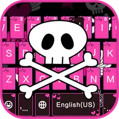 Pink Sexy Skull Keyboard Theme