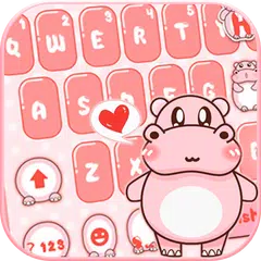 Pink Cute Hippo Theme Icon