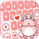 Pink Cute Hippo Thème APK