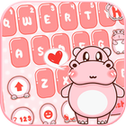 Pink Cute Hippo آئیکن