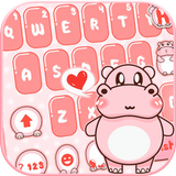 Pink Cute Hippo キーボード