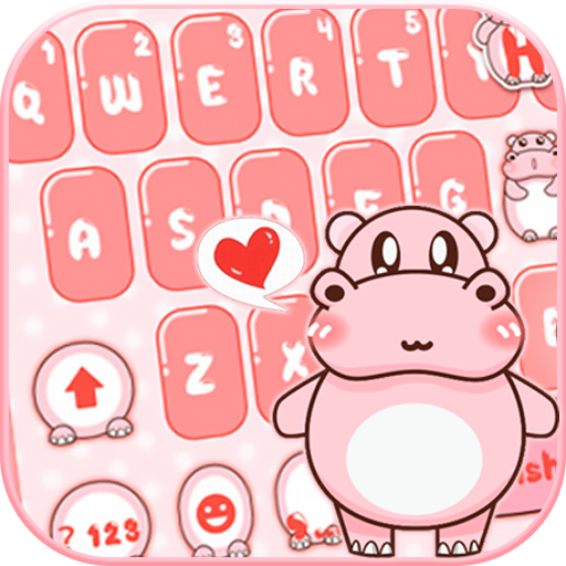 Pink Cute Hippo 主題鍵盤