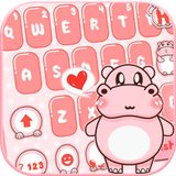 Pink Cute Hippo キーボード