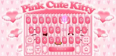 Pink Cute Kitty Teclado