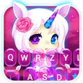 Pinky Unicorn Girl Keyboard Theme