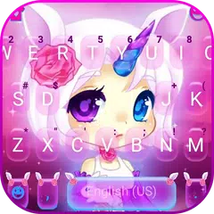 Pinky Unicorn Girl 主題鍵盤 APK 下載