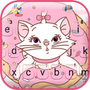 Pinky Cat Donut Keyboard Theme APK