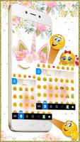 Tema Keyboard Pinky Floral Uni imagem de tela 1
