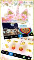 Tema Keyboard Pinky Floral Uni imagem de tela 2