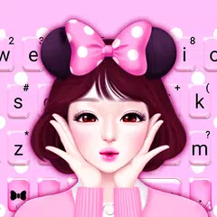 Polka Dot Lovely Girl 主題鍵盤 APK 下載