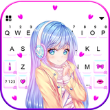 Pretty Anime Girl Keyboard Bac APK